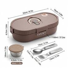 Portable Plastic/304 Stainless Steel Lunch Box With Lid, Divided Fruit Salad Food Storage Container, Leak Proof Bento Box, Dishwasher & Microwave Allowable, Suitable For Student Adult Use In School, Office, Outdoor Camping, Picnic,Back To School - Multicolor - View 16