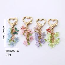 1pc Colorful Flowers Pendants DIY Accessories Earrings Charm Bag Keychain Gift Decoration Phone Pendant Valentine's Day Gift - Multicolor - View 6