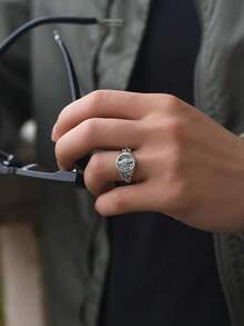 1pc Prayer Hands Fashion Copper Material Multi-Color Men's Ring Suitable For Men's Daily, Party, Music Festival Wear - Multicolor - View 1
