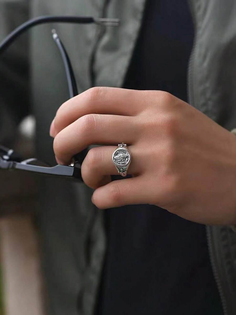 1pc Prayer Hands Fashion Copper Material Multi-Color Men's Ring Suitable For Men's Daily, Party, Music Festival Wear - Multicolor - View 1