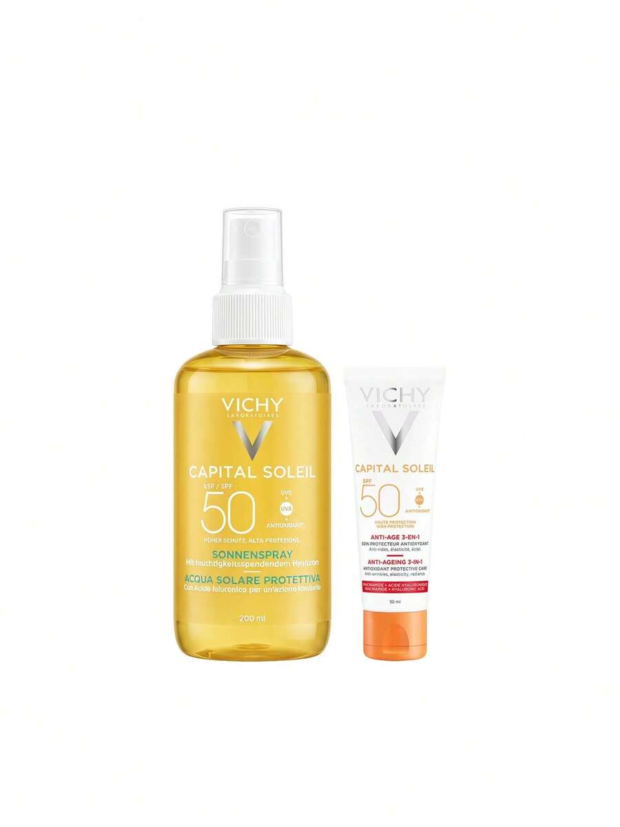 Vichy 【組合包】Capital Soleil 太陽防護水 SPF50 200ml + Soleil 抗老防曬乳 SPF50 50ml - 無色 - 查看 1