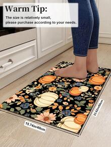 1/2pcs Autumn Thanksgiving Multi-Color Pumpkin Pattern Door Mat, Outdoor Welcome Mat, Carpet, Autumn Floor Mat, Thanksgiving Front Door Mat - Multicolor - View 15