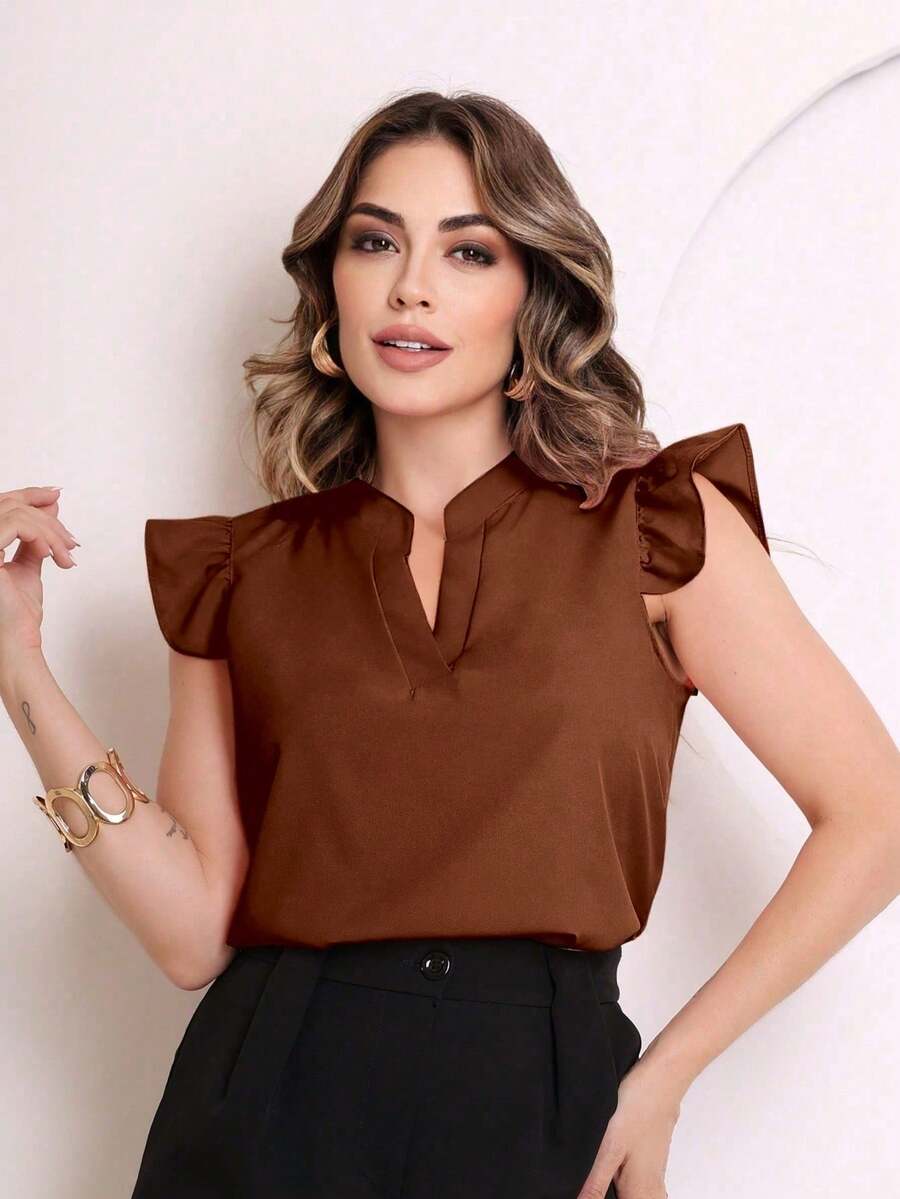 Women Blouses & Shirts - 棕色 - 查看 1