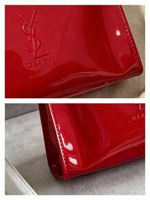Yves Saint Laurent Red Makeup Bag Made Of High-Quality Fabric, Convenient For Storing Lipstick, Blush And Other Cosmetics, Perfect For Girls. - Red - View 4