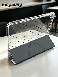 Kingsung Simple Polka Dots Pattern Y-Shaped Folding Acrylic Tablet Case Compatible With Samsung Tablets/Pad Mini6/7/9.7/10.2/10.5/10.9/12.9/Pro 11, 10th Generation, Protective Cover Supports Multi-Angle Adjustment, Six Ways To Place The Bracket, Built-In Pen Slot, Anti-Drop Protection, Automatic Wake/Sleep.Compatible With Kindle Paperwhite 12th Gen 2024,Kindle 11th Gen 2022,Clara Colour. - Multicolor - View 4