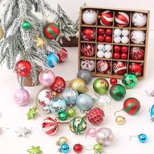 44pcs Christmas Painted Ball Gift Box 3cm/6cm Set Christmas Tree Decoration Ball Hanging Ornament - 44pcs-1 Box - View 2