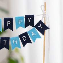 1 Set Happy Birthday Cake Banner, Mini Happy Birthday Cake Topper Sign, Rainbow Cupcake Topper, Colorful Cupcake Decorations, Banner For Boys Girls Party - Happy Birthday - View 6