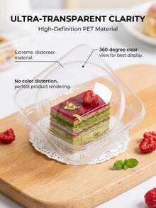 Transparent Packaging Box For Hamburger, Tiramisu, Cream Cake, Sandwich, Bento, Basque Cheesecake Takeout Box 20/50pcs - Transparent - View 6