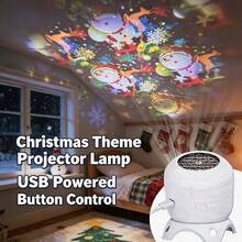 Upgraded 8-In-1 Theme Projection Night Light, Multi-Scene Patterns, USB Powered Rotating Projection Lamp, 360° Adjustable Angle, Creates Dreamy Light And Shadow Effects, Suitable For Baby Room, Birthday, Holiday Party, Wall And Ceiling Decoration - 8-in-1 - View 7