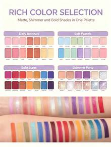 beauty glazed 45-Color Eyeshadow Palette, Rainbow Matte & Shimmer Eyeshadow Set, Bright Face Powder, Stage Makeup - Multicolor - View 7