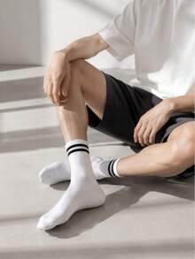 20/15 Pairs Moisture-Wicking Casual Knit Socks Unisex Invisible Socks Solid Color/Sports Socks 5/10/15/20 Pairs Optional - White - View 2