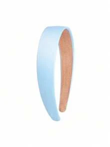 28MM Light Blue Wide Fabric Covered Plastic Headband 1PC - Baby Blue - View 1
