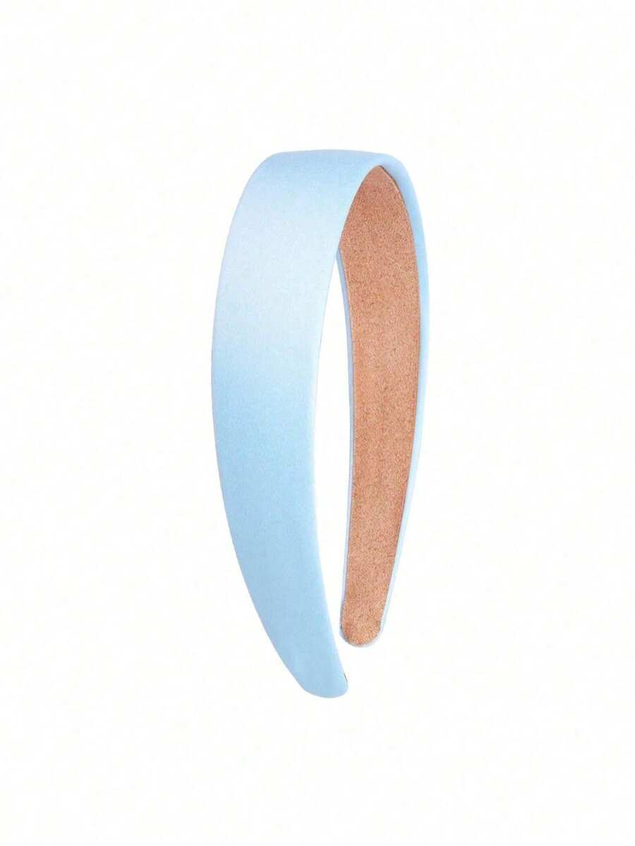 28MM Light Blue Wide Fabric Covered Plastic Headband 1PC - Baby Blue - View 1