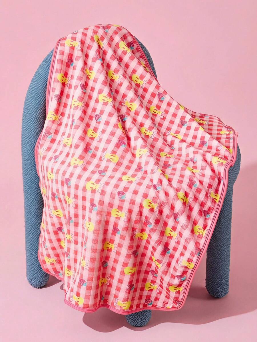 LOONEY TUNES X PETSIN 1 Multi-Functional Yellow Bird Strawberry Pet Cat Dog Universal Warm And Comfortable Blanket, Rose Red Autumn And Winter Thick Absorbent Bath Towel - Rose Red - View 1