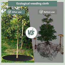5pcs Thick Breathable Non-Woven Isolation Fabric, Multi-Size No Cutting Needed, Reusable Round Tree Planting Mat, Moisture Retention & Frost Protection Lawn Cover, Suppression, Root Protection, Garden Ground Cover Mat - A - View 3