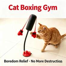 1pc Pet Cat Toy, Boredom Relief Self-Entertainment Cat Boxing Spring Interactive Multi-Function Energy-Consuming Teaser Toy - Multicolor - View 1