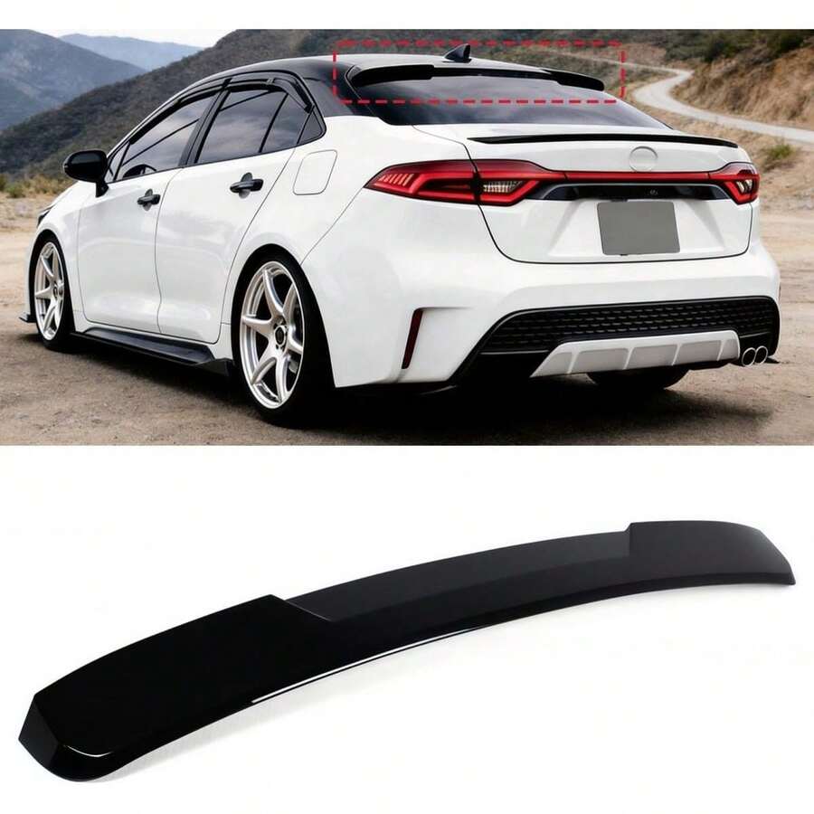 Roof Window Spoiler Compatible With 2020-2026, Gloss Black V Style Rear Top Wing Fits All Models Sedan 4-Door 2020 2021 2022 2023 2024 2025 2026 - 1 - View 1