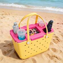 EVA Portable Carry Storage Tray, Multifunctional Bag Organizer Tray, Waterproof Lightweight Outdoor Accessory Tray For Family Trip, Beach Swimming, Picnic, Camping, Travel Sundries Arrangement - Rose Red - View 2