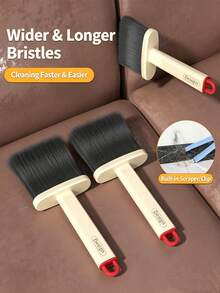 4pcs Window Track Cleaning Brush Set With Clips, Scrapers And Hooks, Multi-Functional Soft Bristle Gap Brush, Household Dusting Brush, Car Interior Dusting Brush, Home Cleaning Tools, Suitable For Living Room, Bedroom, Kitchen, Bathroom, Car - Multicolor - View 2