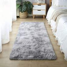 1pc, Tie Dye Pink/Camel/Light Gray Plush Rug Fluffy Area Rug, High Quality Cute Comfortable Warm Plush Area Rug, Interior Decorative Rug, Long Path Rug For Dining Room, Kitchen, Hallway, Bedside, Bedroom And Living Room - Light Grey - View 11