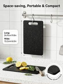 1/2/3-Pieces Faux Marble Plastic Cutting Board Set, Kitchen Prep Board, Double-Sided Cutting Board, Raw And Cooked Food Separation, Home Fruit, Vegetable, Meat Cutting Board, Outdoor Camping Picnic Cutting Board, With Handle, Easy Storage, Easy To Clean, Kitchen Accessories, Kitchen Gadgets, Kitchen Decor Essentials, Perfect Gift For Mother's Day, New Year - View 5