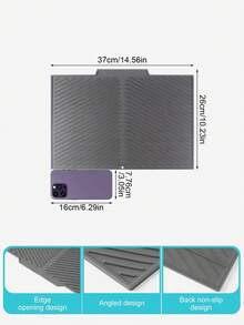 1 buah Alas Pengering Piring Silikon - Alas Pengering Dapur Multifungsi Tahan Panas yang Dapat Dilipat, Cocok untuk Peralatan Makan dan Perlengkapan Dapur - Grey - View 17