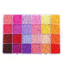 3mm Beads Material Kit 24-Grid Seed Bead Set, New Colorful Multi-Combination Solid Color Seed Bead Set For Jewelry Making, Suitable For Creative Handmade DIY Beaded Bracelets, Necklaces, Bags, Pendants, Women's Beach Accessories, Halloween Decorations - Multicolor - View 9