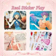 Princess Sticker Book For Girls, Cute Fantasy Sticker Activity Book, Creative Reusable Sticker Pages, Princess Dress Up Game, Fairy Tale World Coloring & Matching Activity Book, Fun Learning Craft Book, Imagination Development Toy, Travel Activity Bo - Children's Princess Sticker Book - View 8