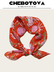 1pc 55X55CM Multicolor Polka Dot & Floral Print Square Scarf Headwrap Hairband Versatile Scarf Suitable For Daily Use - Multicolor - View 20