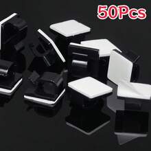 5/25/50Pcs Adhesive Cable Clips - Strong Wire Clips, Durable Plastic Wire Brackets For Cable Management, Small Wire Cable Organizer - Multicolor - View 13