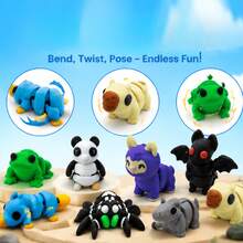 3D Printed Cute Animal Figurines, Movable Joints, Perfect Home Decor Collection, Car Decoration, Gift For Animal Lovers - 彩色 - 查看 8