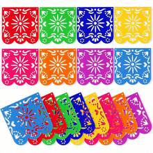 5 Pcs (40 Pieces) Mexican Felt Banners, Colorful Day Of The Dead Party Decorations, Holiday Birthday Party Decor, Day Of The Dead Garland, Mexican Decor, Wedding Holiday Party Halloween Christmas Decorations - A - View 5