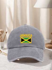 1pc Unisex "JAMAICA" Printed Baseball Cap Adjustable Design Ideal For Hiking Mountain Climbing, Travel, And Outdoor - Multicolor - View 7