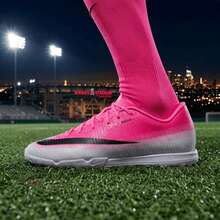 Nike 男鞋VAPOR 17 ACADEMY TF運動訓練足球鞋 - 玫紅色/黑色 - 查看 10