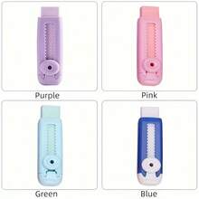6pcs/Set: 1 Main Eraser + 5 Replacement Refills, Minimalist Candy Color Retractable Eraser, No Residue, No Crumbs - Multicolor - View 4