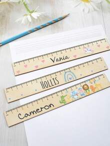Customized Wooden Ruler With Name, Personalized Cartoon Ruler, Customized School Ruler, Customizable Measuring Ruler, Birthday, Teacher, Back To School Gift - Style C - View 7