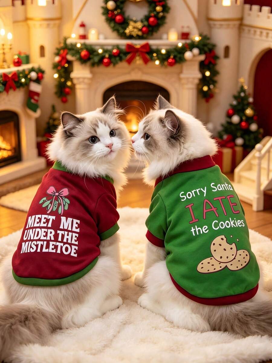 YOKLUN Christmas Fun Pet Sweatshirt, Small To Medium Dog Shiba Inu Autumn/Winter Holiday Couple Outfit Dog Clothes - Green - View 1