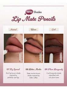 Rom&nd LIP MATE 唇線筆 0.5g/0.02oz，柔霧順滑唇線筆，輕盈透氣芯，易勾勒唇形，高顯色自然裸色系，便攜尺寸，適合日常使用，適合初學者，K-Beauty 韓系妝容，Olive Young，禮物 - 08 BITTER MOCHA - 查看 8