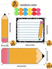 17pcs/11pcs/6pcs Magnetic Dry Erase Whiteboard Stickers, Pencil Shaped Reusable Whiteboard Stickers, Removable Magnetic Memo Pads, Suitable For Office, Classroom And Home Organization. - Whiteboard Sticker Set - View 9