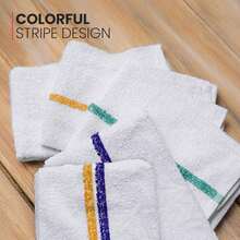 Blue Stripe Mop,,Soft Absorbent Cotton Bar Wipe Kitchen Towel Economy Cleaning Rag Duster, Quick Dry Dish Cloth For Homes Nursing Hospital Restaurant Gym Sports - White Bar Mops With Blue Stripe - View 8