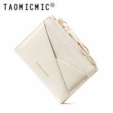 New Women Wallet & Key Chain Asymmetrical Design Ultra-Thin Portable Bifold Zipper Coin Purse For Women Wallet Mini Wallet Purse Wallet Small Wallet Cute Wallet Keychain Wallet Fall Wallet Autumn - White - View 10