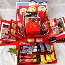 送給她/他的禮物 1組爆炸禮物盒，適用於生日、婚禮、求婚－驚喜相簿盒，多層可添加，情人節、聖誕節、萬聖節、新年禮物包裝 - 均碼 - 查看 12
