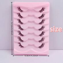 7 Pairs Thai-Style Half Lash Little Devil False Eyelashes, Full Strip Spiky Lash Texture, Clear Soft Band, Large Capacity, Camera-Friendly & Easy To Apply, For Daily Makeup & Shooting Scenarios - View 3