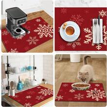 1pc Christmas Snowflake Pattern Dish Drying Mat, Coffee Machine Mat, Absorbent Non-Slip Heat-Resistant Table Protector, Kitchen Table Mat For Holiday Table Setting And Drainage, Festive Decorative Placemat, Multi-Purpose Kitchen Mat, Home Gift, Tabletop Decor - XYLSD-850 - View 11