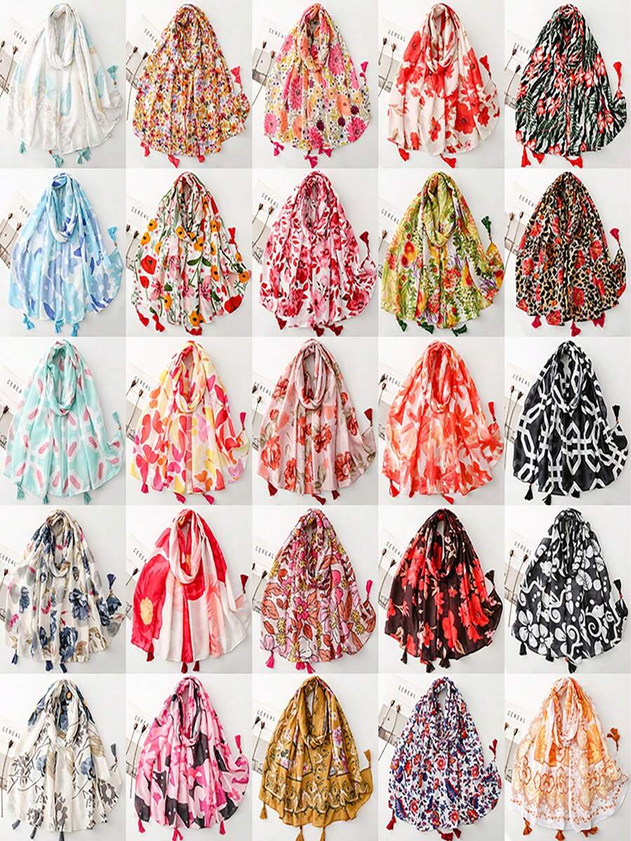 Poliéster con Estampado Floral - Multicolor - Ver 1