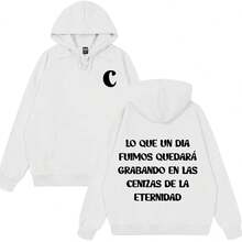 Rapper Melendi Tour Print 2026 Hoodie für Männer und Frauen, Modischer Hip-Hop-Pullover, Lockerer Freizeit-Sweatshirt für Herbst und Winter, Streetwear - Weiss - Übersicht 1