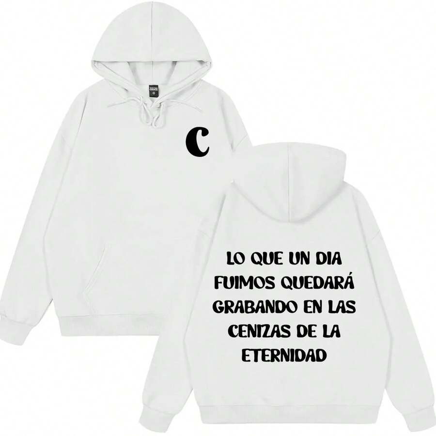 Rapper Melendi Tour Print 2026 Hoodie für Männer und Frauen, Modischer Hip-Hop-Pullover, Lockerer Freizeit-Sweatshirt für Herbst und Winter, Streetwear - Weiss - Übersicht 1