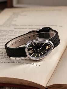 1pc Fashion Women's Quartz Watch, Exquisite Versatile Snake-Shaped Roman Numeral Dial Alloy Watch Face, Classic Vintage Style, Suitable For Parties, Holidays, Gatherings, Weddings And Daily Wear. It's The Perfect Gift For Women During Back To School Season, Graduation Season And Thanksgiving. - Black - View 6