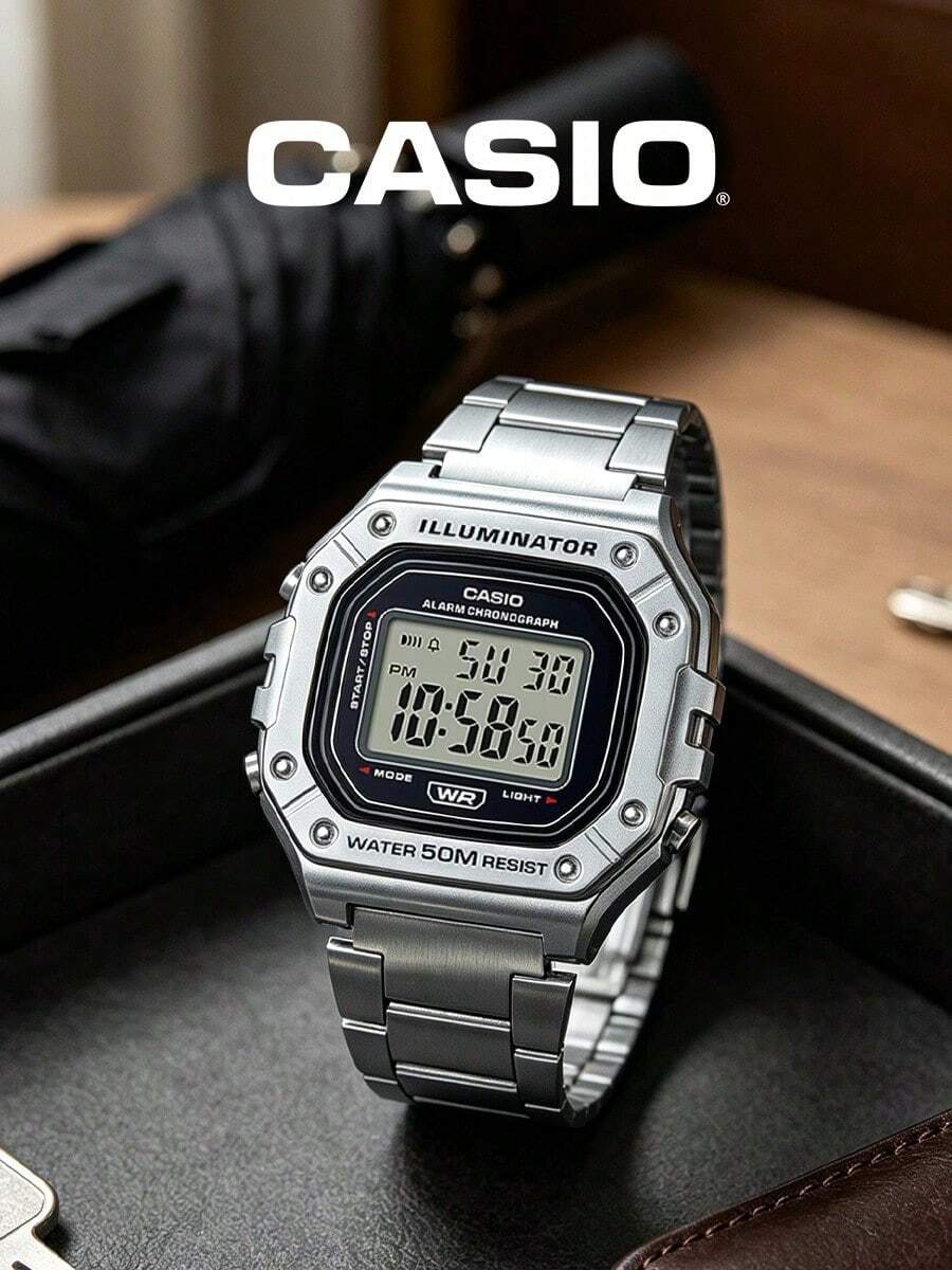 Koleksi Jam Tangan Elektronik Tahan Air Multifungsi CASIO, Jam Tangan Minimalis Serbaguna untuk Komuter dan Pelajar, Jam Tangan Olahraga Tahan Aus Minimalis dengan Timer dan Fungsi Tambahan untuk Komuter dan Komuter - Satu-Ukuran - View 1