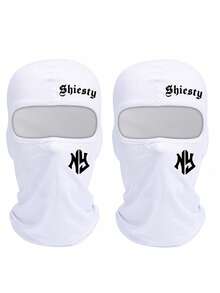 1/2PCS Men's & Women's Letter Printed Ski Mask Balaclava Mask, Available In Multiple Colors, Suitable For Skiing, Travel, Motorcycles, And Daily Wear. - Multicolor - View 16